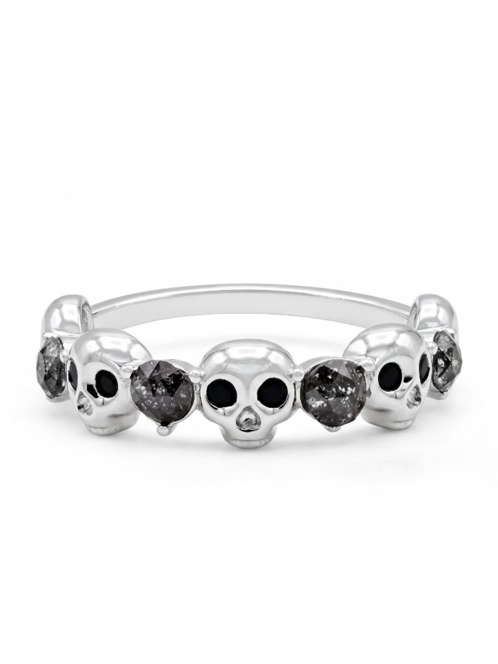 Skull half eternity ring with Swarovski Crystals Charmed Aroma